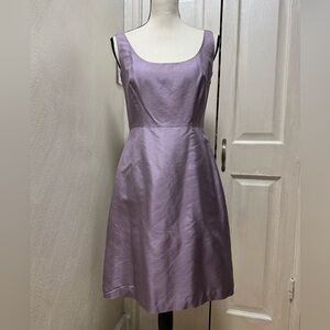 Ann Taylor Silk Size 2 Y2K Style Lavander Sleeveless Pockets Midi Dress